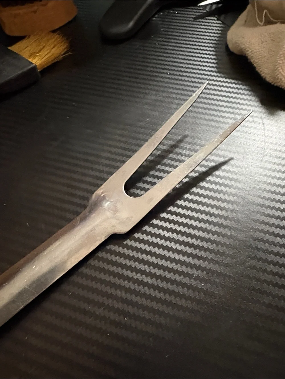 Black and Silver Stainless Serving Fork and Tongs Set